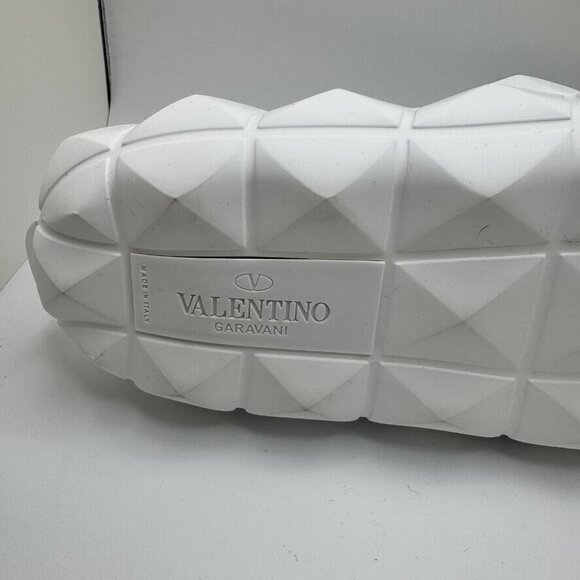 Valentino Garavani Roman Stud Turtle Slide Sandals Rubber White Men's EU 41 NIB - Picture 13 of 16